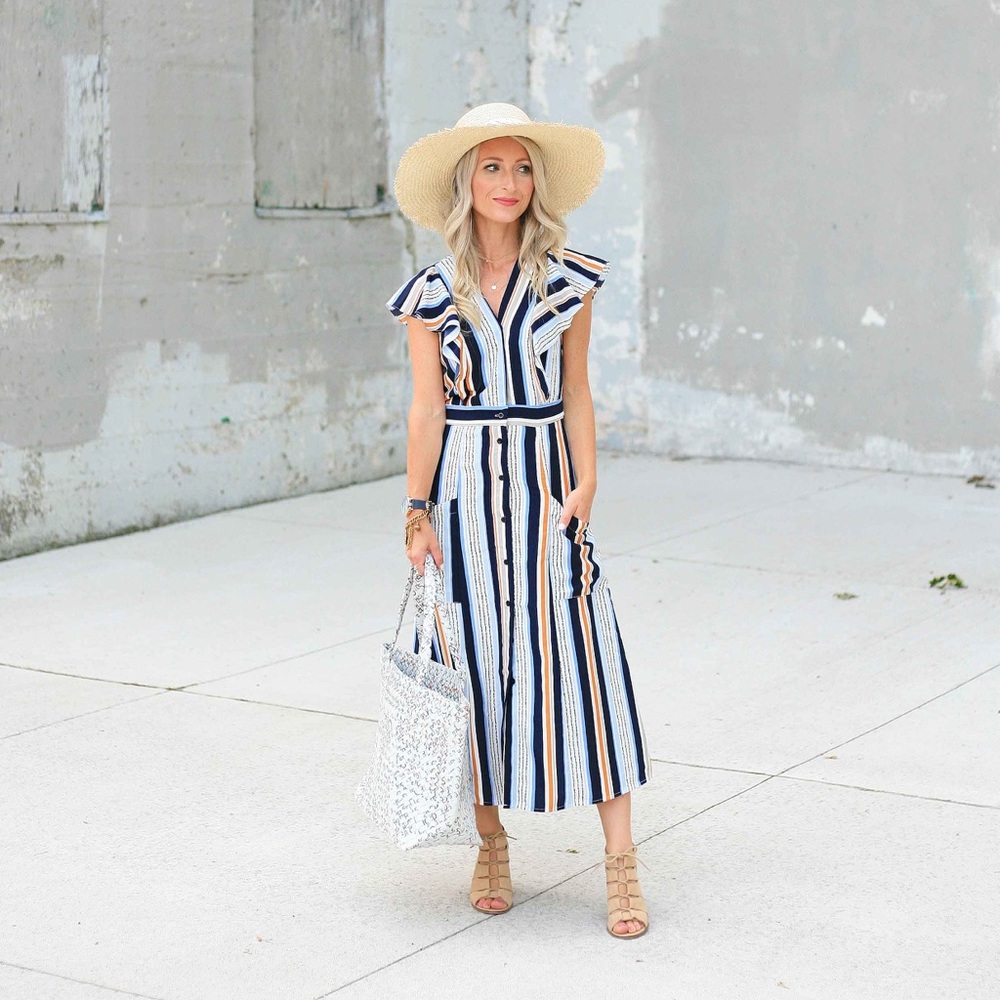 Striped Button Down dress